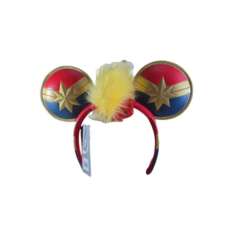 Disney Parks Captain Marvel Mickey Ears Headband Mohawk Marvel Avengers NWT